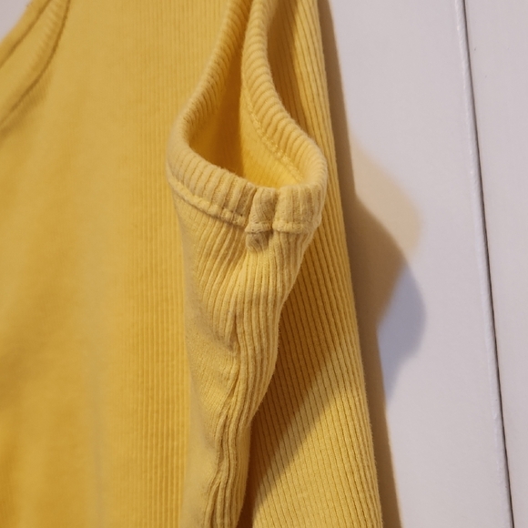 🔥Woman Within Ribbed Sunny Yellow Tank Top - Picture 4 of 4